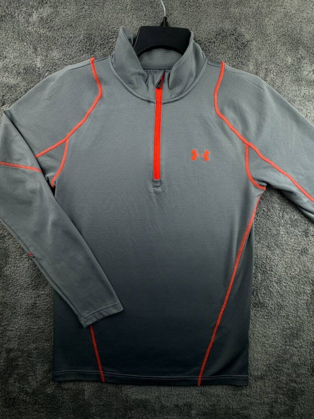 Under Armour Sweater Medium Gray 1/4 Zip Pullover Long Sleeve Cold Gear Fitted